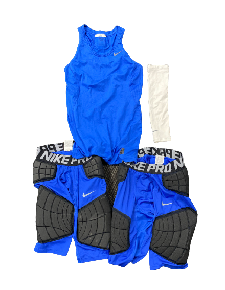 Joey Baker Duke Basketball Team Issued Compression Lot (Tank, Padded Shorts, Sleeve)