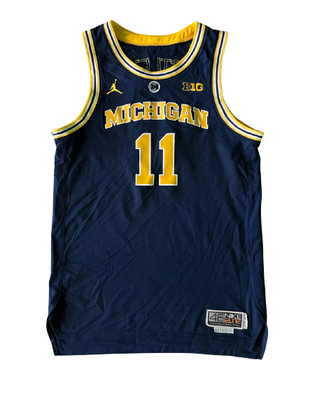 Colin Castleton Michigan Basketball 2018-2019 Season GAME WORN Jersey (Size 46)
