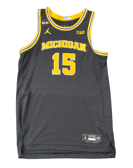 Joey Baker Michigan Basketball 2022-2023 Season Game Worn Uniform Set (Jersey & Shorts) - RARE Black Alternate Set