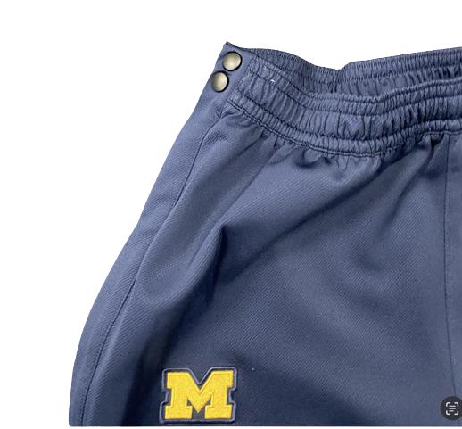 Joey Baker Michigan Basketball Player-Exclusive Warm-Up Snap-Off Sweatpants (Size XLT)