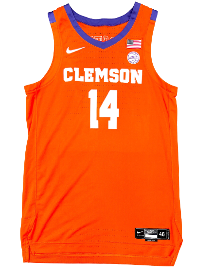 Devin Foster Clemson Basketball 2021-2022 Season Game-Worn Jersey (Size 46)