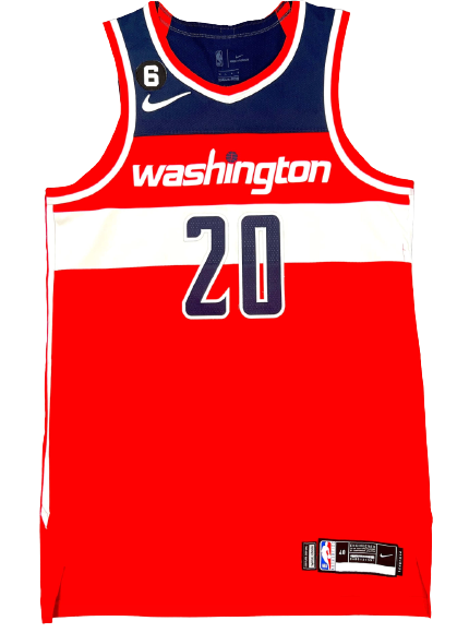 Jordan Schakel Washington Wizards Game Jersey With RARE No. 6 Bill Russell Patch (Size 48)