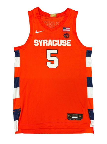 Jalen Carey Syracuse Basketball 2019-2020 Season Game Issued Jersey (Size 46)