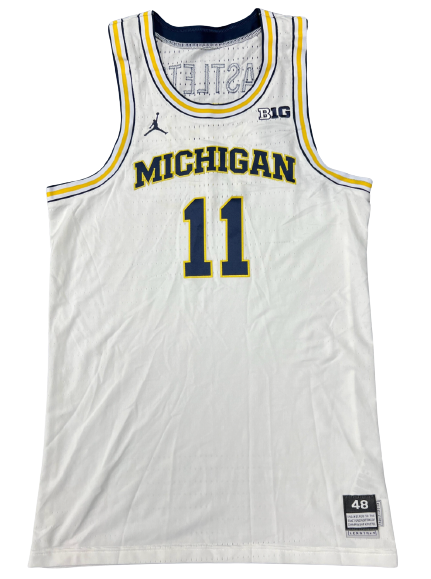 Colin Castleton Michigan Basketball 2017-2018 Season Game Worn Jersey (Size 48)
