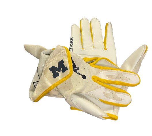 A.J. Henning Michigan Football Player Exclusive Gloves (Size L)