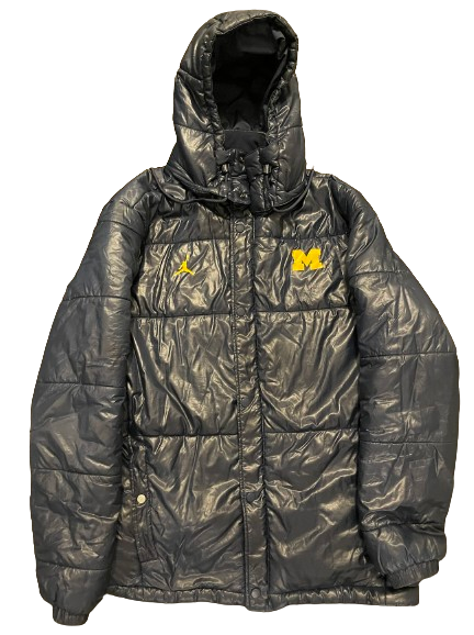 A.J. Henning Michigan Football Player Exclusive Heavy Duty Winter Bubble Jacket (Size M) *RARE*