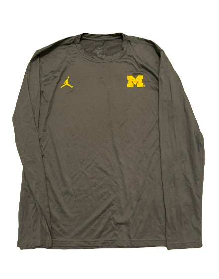 A.J. Henning Michigan Football Player Exclusive Long Sleeve Workout Shirt (Size L)