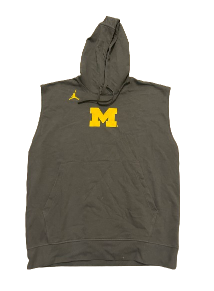 A.J. Henning Michigan Football Player Exclusive Sleeveless Performance Hoodie (Size L)