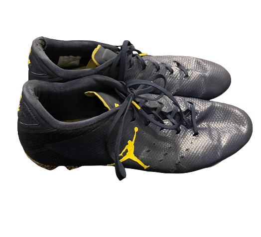 Darrius Clemons Michigan Football Player Exclusive GAME WORN Cleats (Size 14)