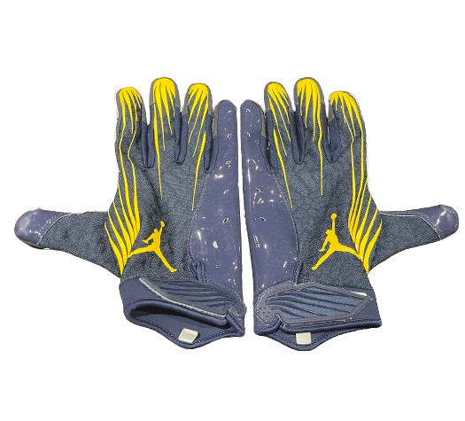 Darrius Clemons Michigan Football Player Exclusive Gloves (Size 2XL)