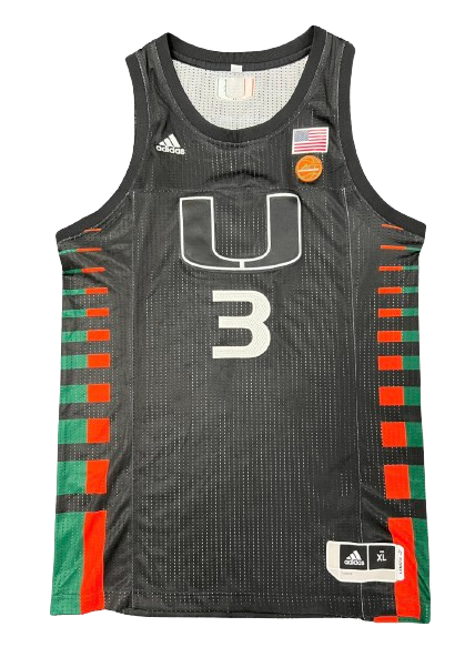 Nysier Brooks Miami Basketball 2020-2021 Game Worn Uniform Set