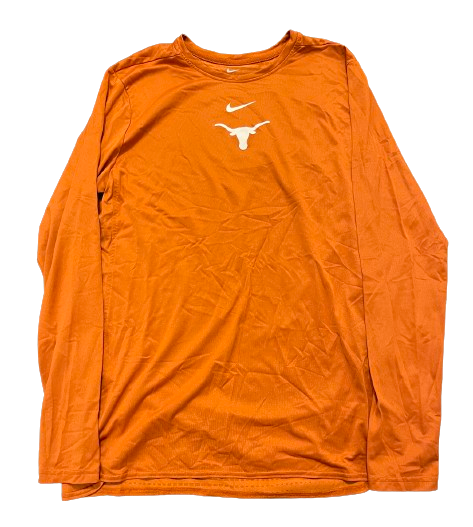 Molly Phillips Texas Volleyball Team Issued Long Sleeve Pre-Game Warm-Up Shirt (Size L)