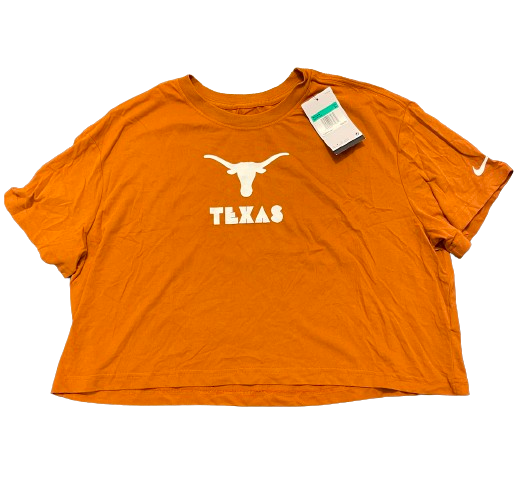 Molly Phillips Texas Volleyball Team Issued Short Sleeve Crop Shirt (Size XL) - New with Tags