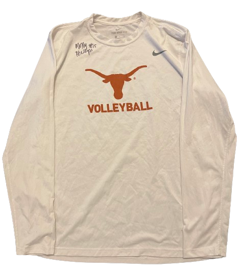Molly Phillips Texas Volleyball SIGNED Player Exclusive Long Sleeve Practice Shirt (Size L)