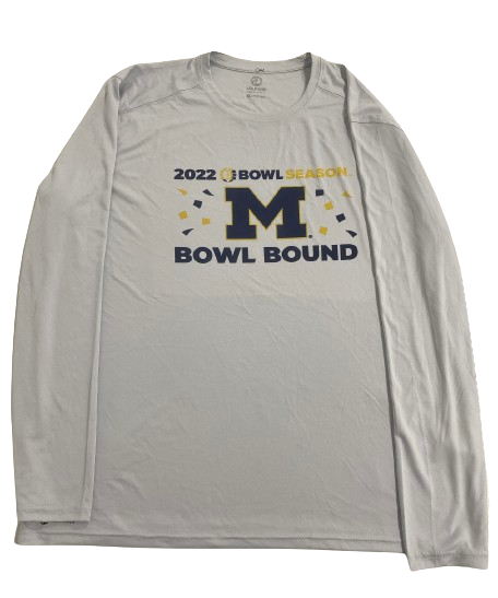 Cade McNamara Michigan Football Team Issued "2022 BOWL BOUND" Long Sleeve Shirt (Size XL)