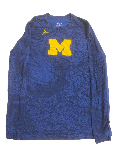 Cade McNamara Michigan Football Team Issued Long Sleeve Workout Shirt (Size XL)