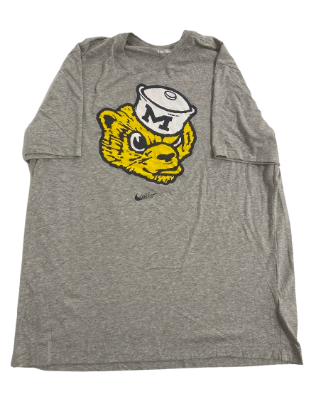 Cade McNamara Michigan Football Team Issued Alternate Wolverine T-Shirt (Size L)