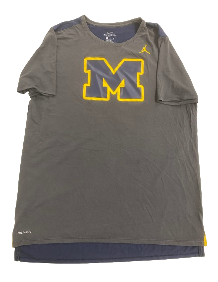 Cade McNamara Michigan Football Team Issued Workout Shirt (Size XL)