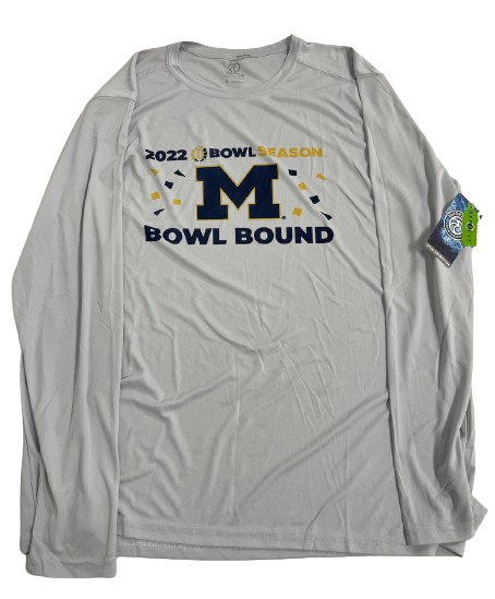 Alan Bowman Michigan Football Player Exclusive "2022 Bowl Bound" Long Sleeve Shirt (Size XL) - New with Tags
