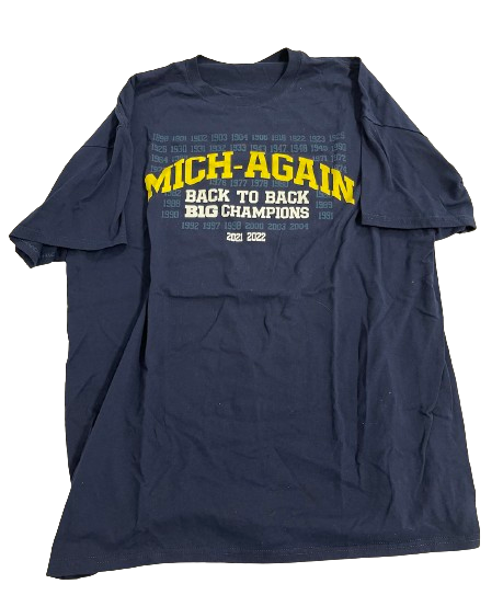 Alan Bowman Michigan Football "Back To Back Champions" T-Shirt (Size 2XL)