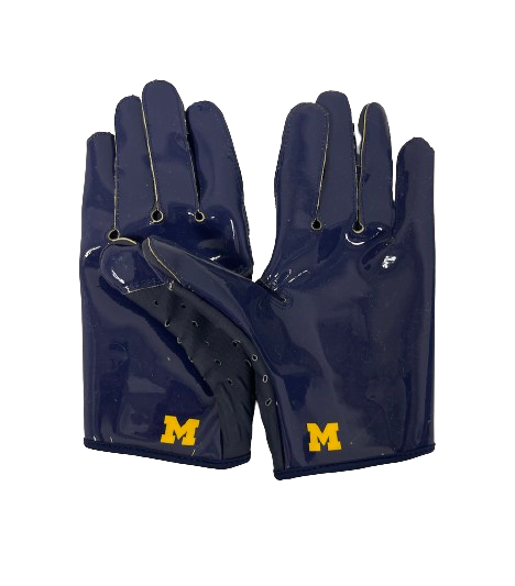Alan Bowman Michigan Football Player Exclusive Gloves (Size XL)