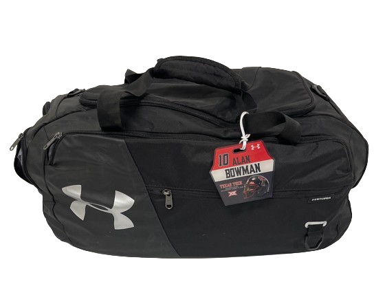 Alan Bowman Texas Tech Football Player Exclusive Travel Duffel Bag with Player Tag