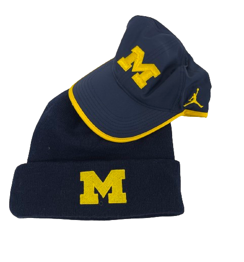 Alan Bowman Michigan Football Team Issued Set of (2) Hats