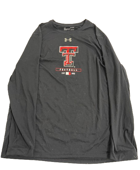 Alan Bowman Texas Tech Football Team Issued Long Sleeve Shirt (Size XL)