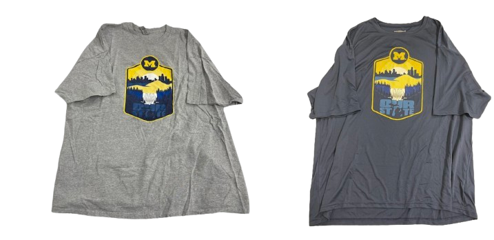 Alan Bowman Michigan Football Set of (2) Player Exclusive "OUR STATE" Michigan Team Trip T-Shirts (Size 2XL)