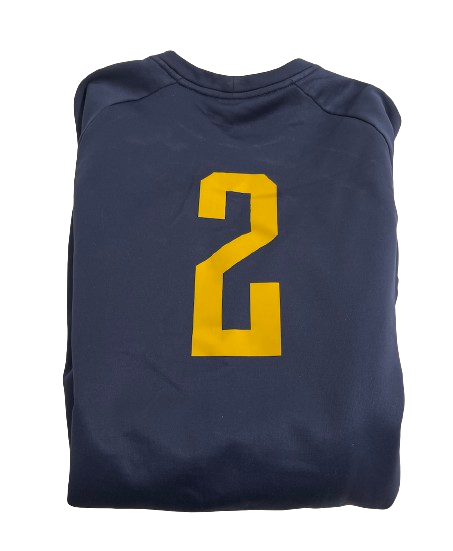 Jarret Doege West Virginia Football Player Exclusive Pre-Game Warm-Up Crewneck Pullover with 
