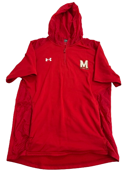 Tarheeb Still Maryland Football Team Issued Quarter-Zip Hoodie Pullover (Size L)