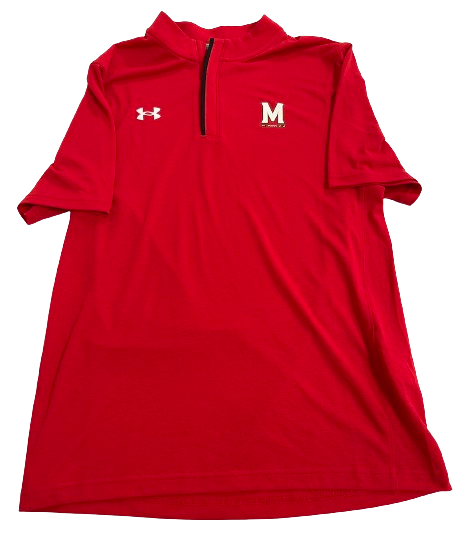 Tarheeb Still Maryland Football Player Exclusive Short Sleeve Quarter-Zip Pullover Shirt (Size M)