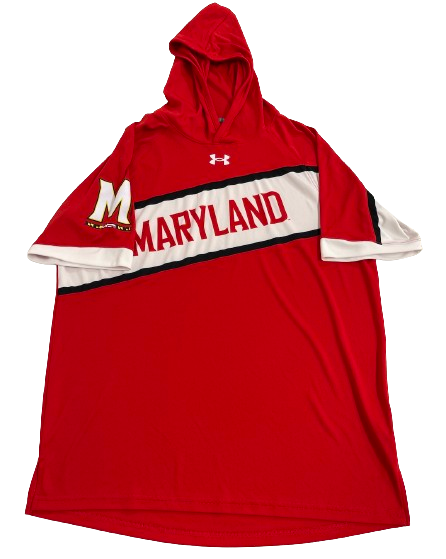 Tarheeb Still Maryland Football Player Exclusive Short Sleeve Performance Hoodie (Size L)