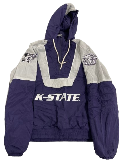 Cam Carter Kansas State Basketball Player Exclusive Quarter-Zip Windbreaker Jacket (Size L)