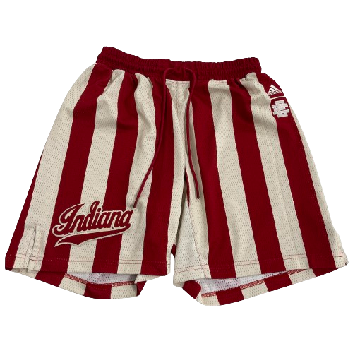 Xavier Johnson Indiana Basketball Player Exclusive "Eric Emanuel" Candy Cane Stripe Shorts (Size L)