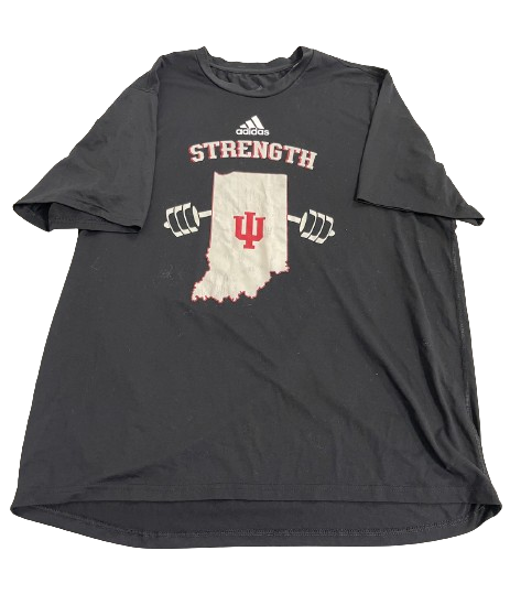 Xavier Johnson Indiana Basketball Player Exclusive "STRENGTH" Workout Shirt (Size XL)