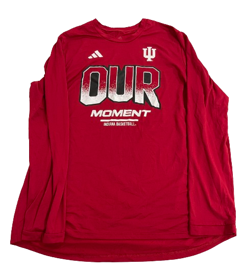 Xavier Johnson Indiana Basketball Team Issued "OUR MOMENT" Bench Long Sleeve Shirt (Size XL)