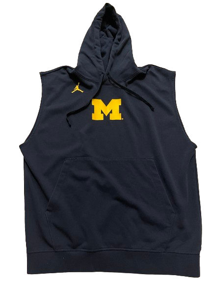 Michigan Football Team Exclusive Sleeveless Performance Hoodie (Size L)