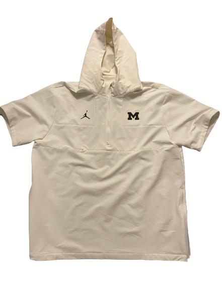 Michigan Football Team Exclusive Sideline Quarter-Zip Short-Sleeve Jacket (Size XL)