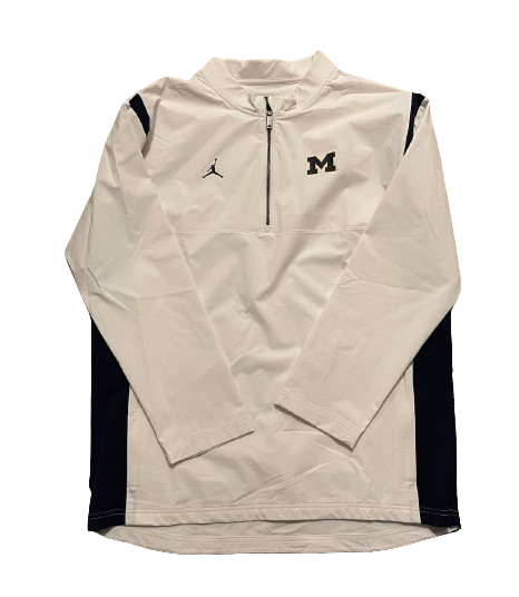 Michigan Football Team Exclusive Sideline Quarter-Zip Jacket (Size L)