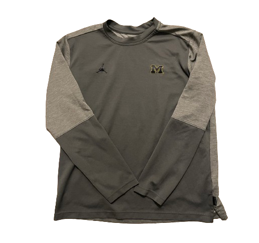 Michigan Football Team Issued Crewneck Pullover (Size L)