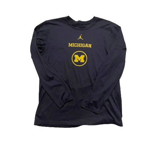 Michigan Basketball Team Issued Long Sleeve Workout Shirt (Size L)