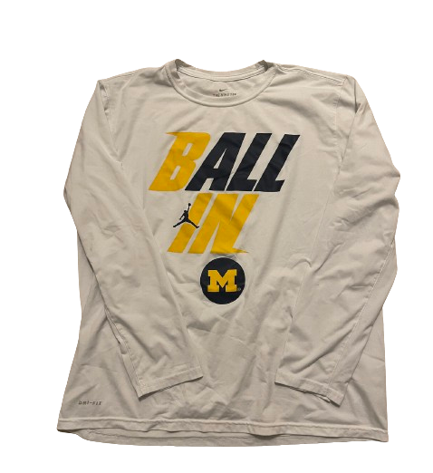 Michigan Basketball Team Issued "BALL IN" Bench Shirt (Size XL)