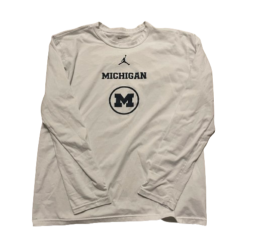 Michigan Basketball Team Issued Long Sleeve Workout Shirt (Size L)
