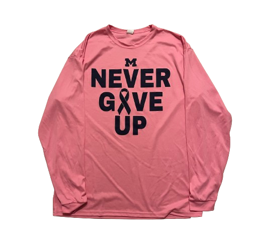 Michigan Basketball Player Exclusive "Breast Cancer Awareness Night" Pre-Game Warm-Up Shooting Shirt (Size XL)