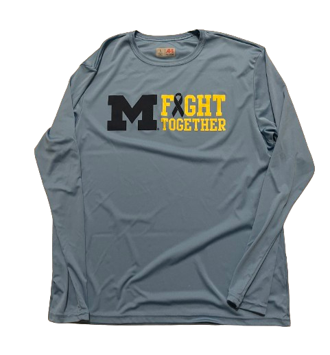 Michigan Basketball Team Exclusive "Prostate Cancer Awareness Night" "FIGHT TOGETHER" Pre-Game Warm-Up Shooting Shirt (Size L)
