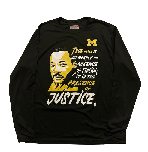Michigan Basketball Team Exclusive "MLK DAY" Pre-Game Warm-Up Shooting Shirt (Size L)