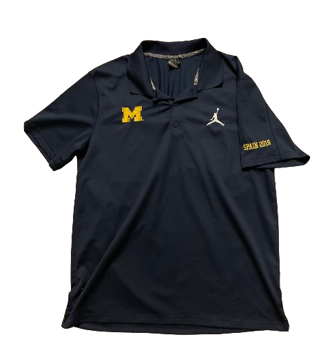 Michigan Basketball Team Exclusive "SPAIN 2018" Team Trip Polo Shirt (Size L)