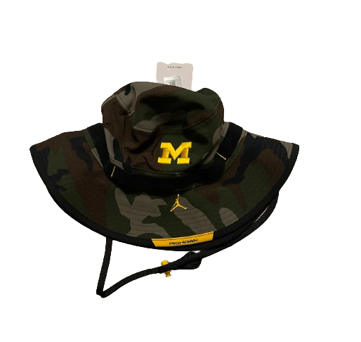 Michigan Football Team Issued Camo Bucket Hat (Size L/XL) - New with Tags