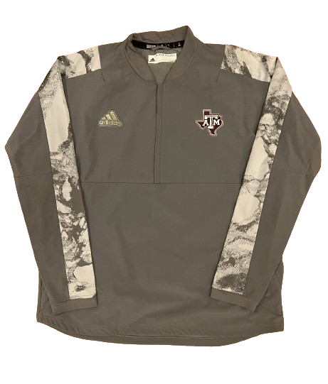 Elijah Blades Texas A&M Football Team Issued Half-Zip Jacket (Size L)